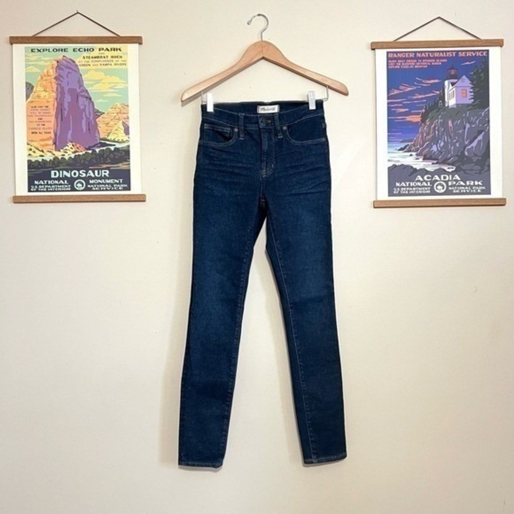 Madewellβ 9 Mid-Rise Skinny Jeans Dark Academia Indigo Blue 24 Classic Casual